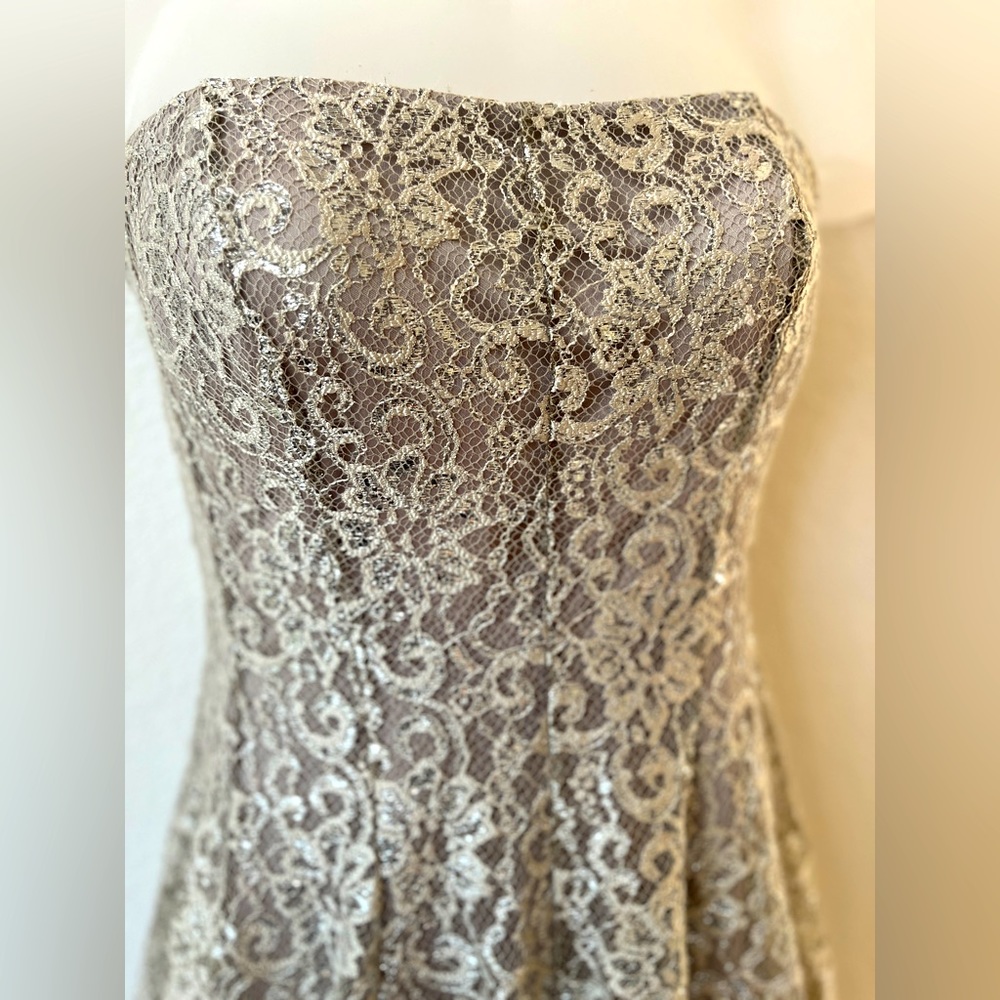 Cache strapless silver sparkly dress size 6 - Picture 2 of 7